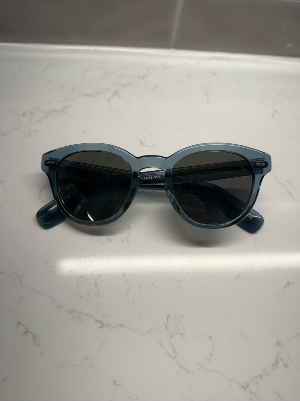 Oliver Peoples Cary Grant Blue Round-Frame Sunglasses